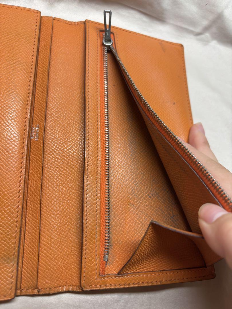 HERMES エルメス ベアン クラシック 長財布 オレンジ