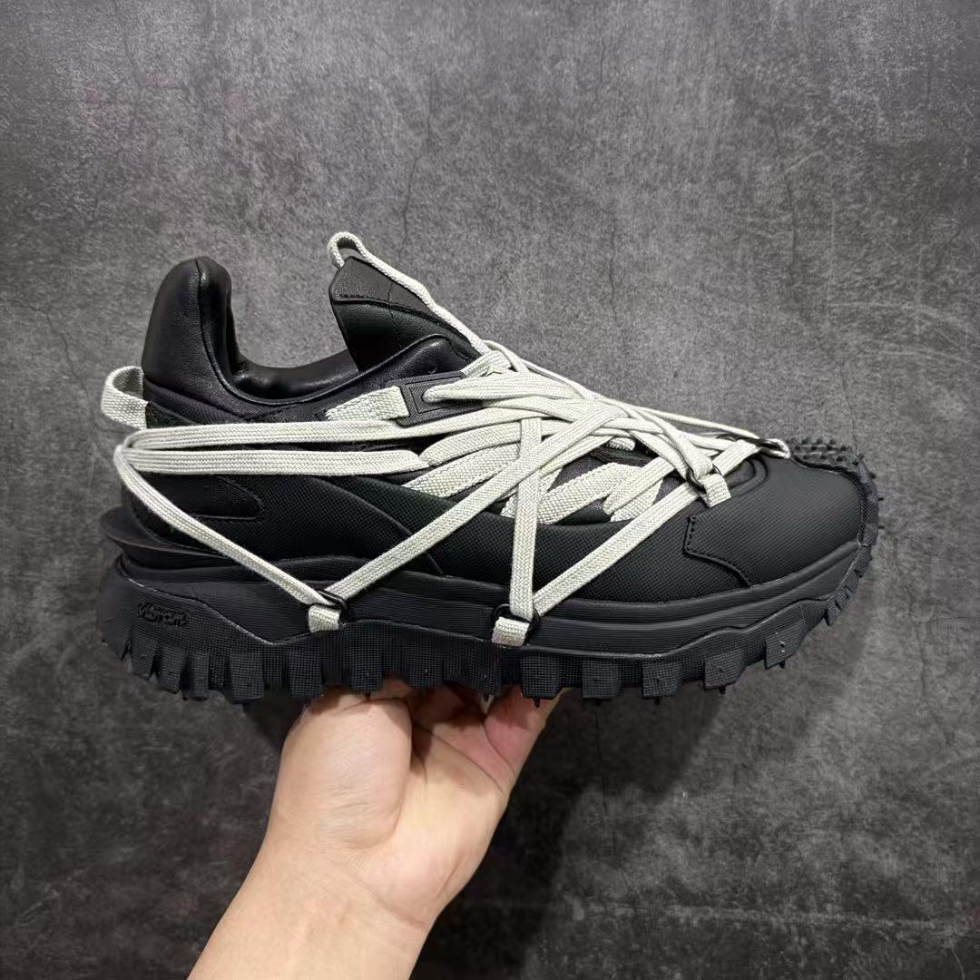 Rick Owens MEGALACED GETH RUNNER スニーカー Rick Owens Megalaced Geth Run Sneakers In Black Leather for