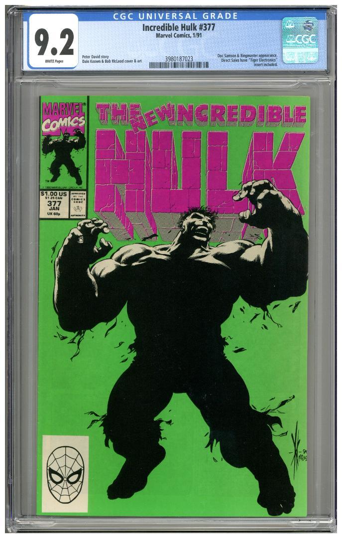 アメコミリーフ Incredible Hulk #377 CGC 9.2