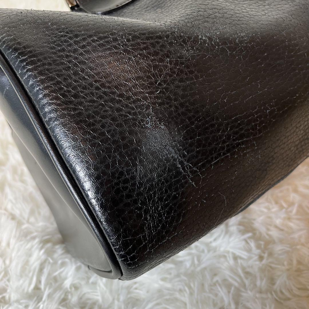 LONGCHAMP ミニボストンバッグ オールレザー 黒 シルバー金具 eeetasmaniaexpo.com.au