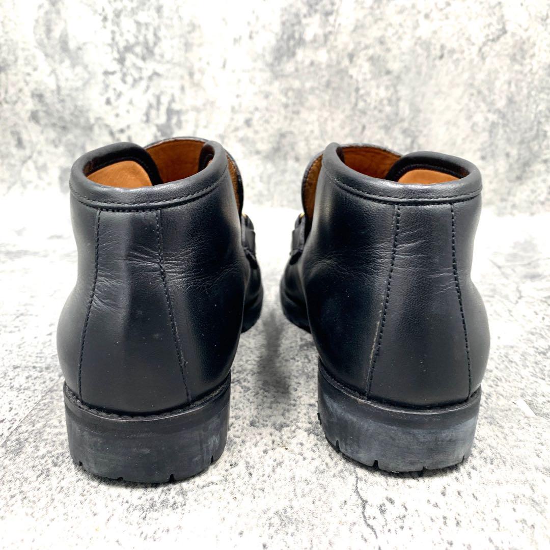 GUCCI ブーツホースビットレザーブラックゴールド金具23cm