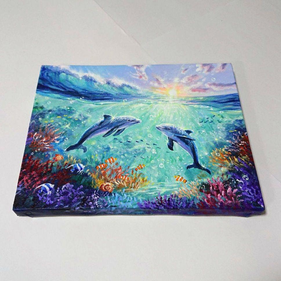 海中散歩】アクリル画 F3 風景画 絵画 - メルカリ