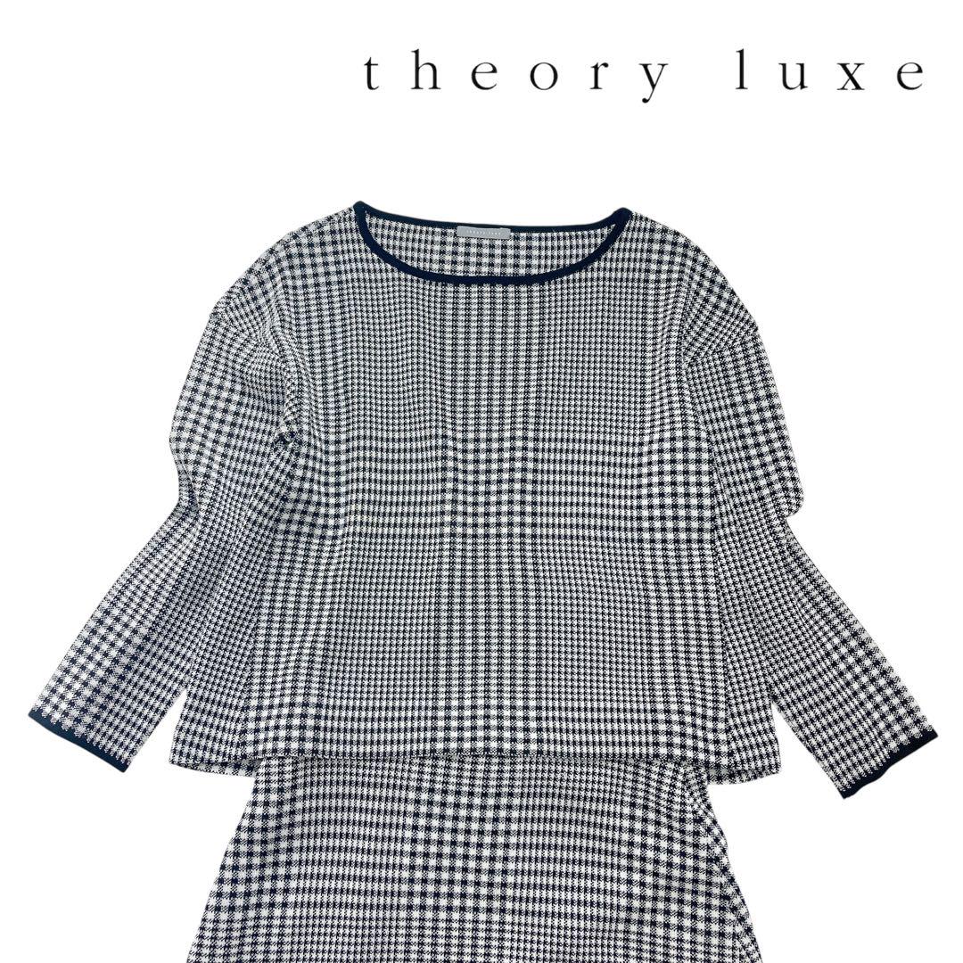 10T251☆ theory luxe ニット ブラウス スカート セットアップ