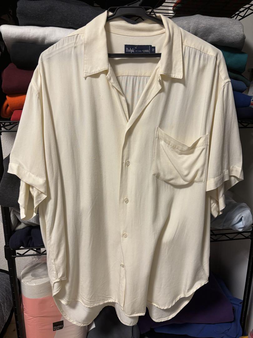90sRalph Lauren 半袖シャツ L アイボリー