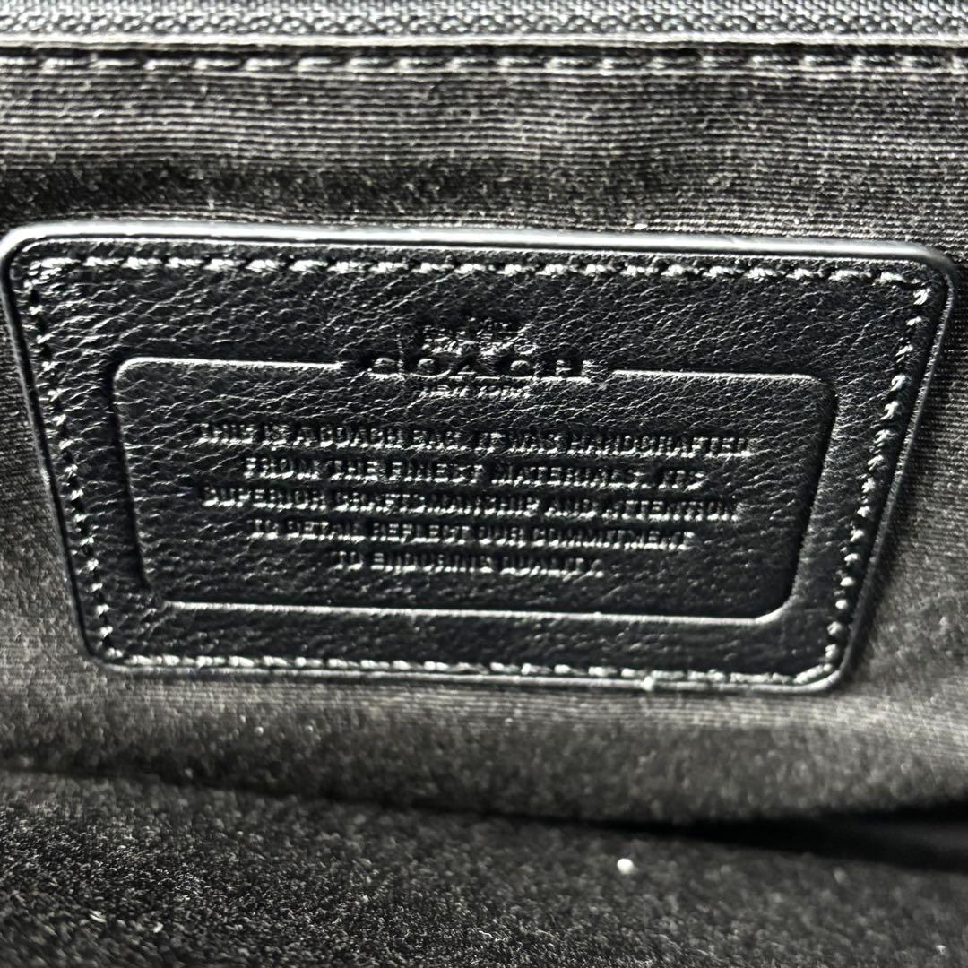 美品　COACH コーチ　ブリーフケース　シグネチャー　ビジネス　レザー　黒