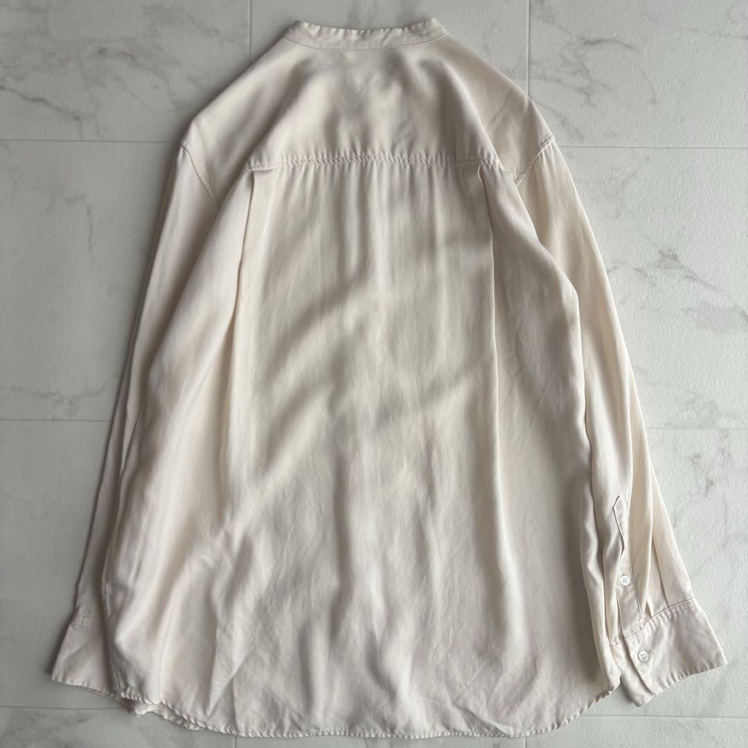 IENA イエナ シルクタッチ バンドカラー とろみ シャツ ブラウス