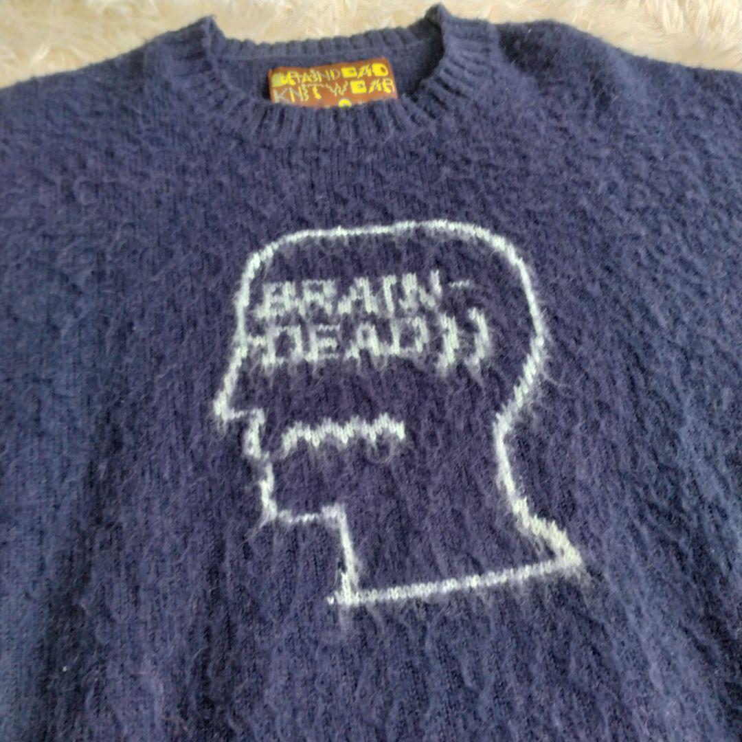 希少✨BRAIN DEAD　ブレインデッド　ニット　セーター　ネイビー　男女兼用