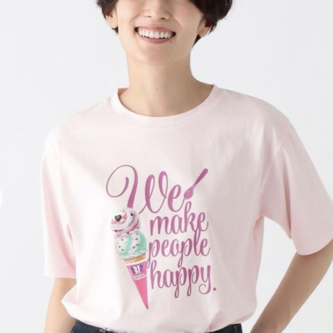 アフターヌーンティー　サーティワン　コラボ　Tシャツ　フリー オフホワイト プリントTシャツ アフタヌーンティー サーティワン
