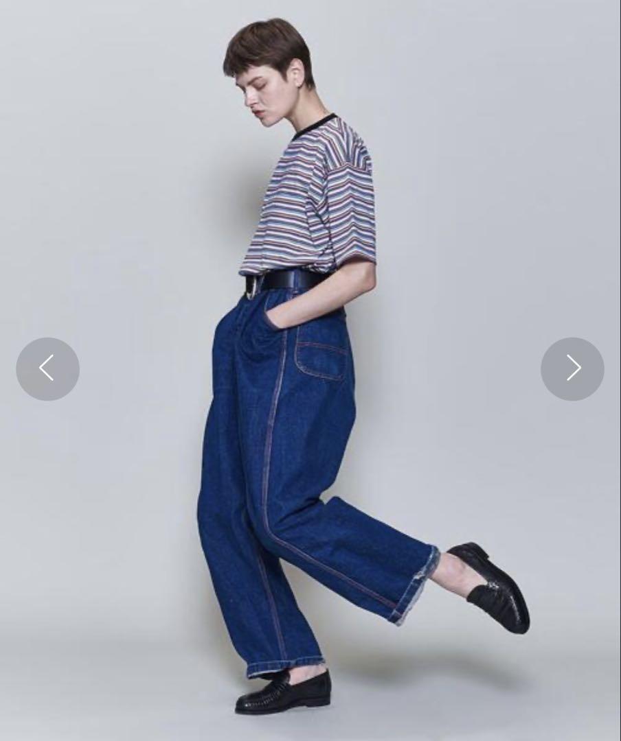 ＜6(ROKU)＞COTTON MULTI BORDER BIG T-SHIRT