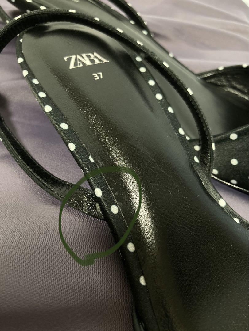 ZARA ドットプリントヒールサンダル - メルカリ