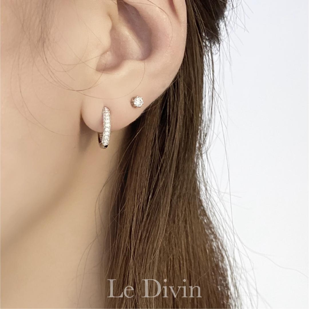 パヴェ ミニフープピアス モアサナイト S925プラチナ加工 金アレ対応 モアサナイト0.8ct パヴェフープピアス S925 プラチナ加工 金