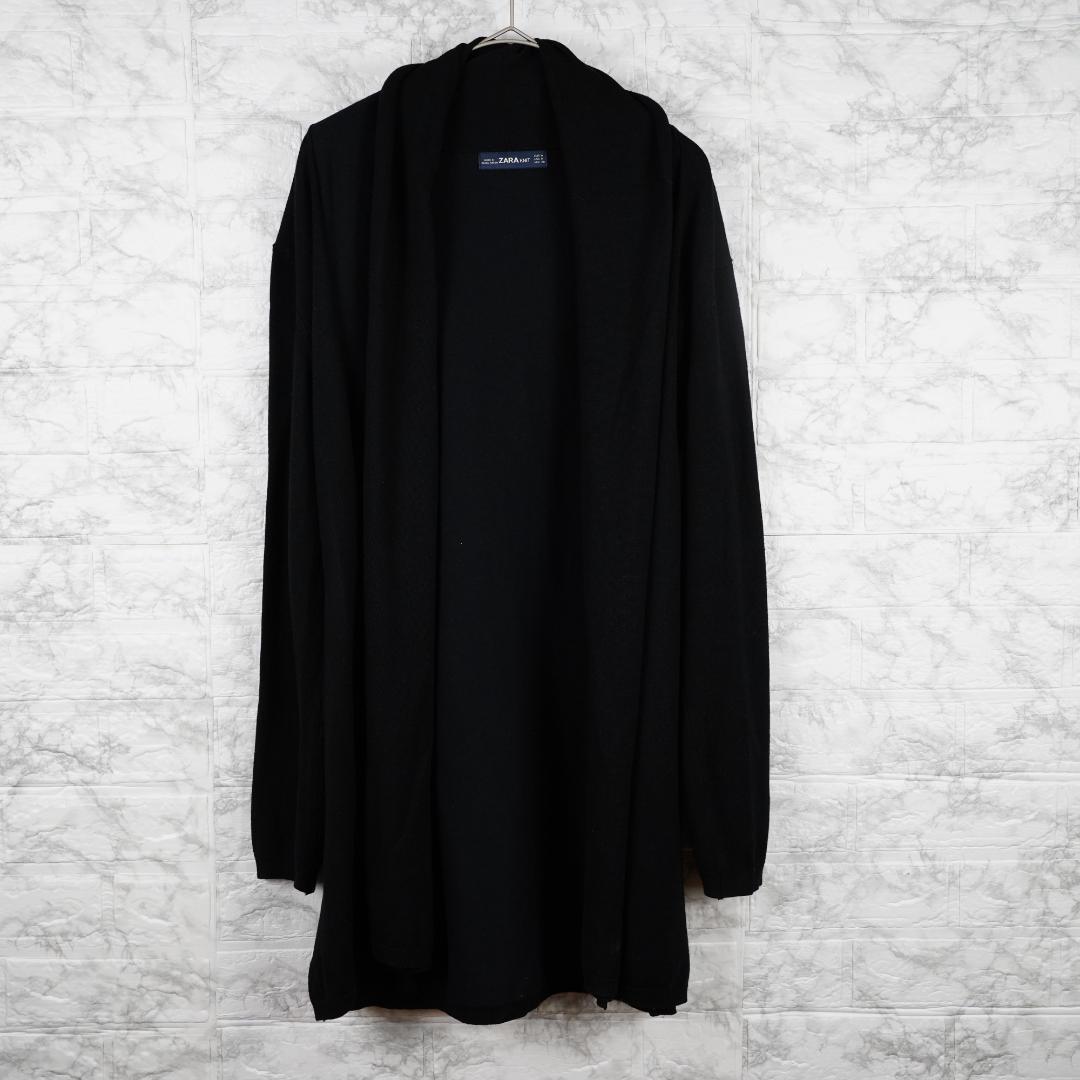 ZARA KNIT カーディガン ブラック USA：M レーヨン混 ロング