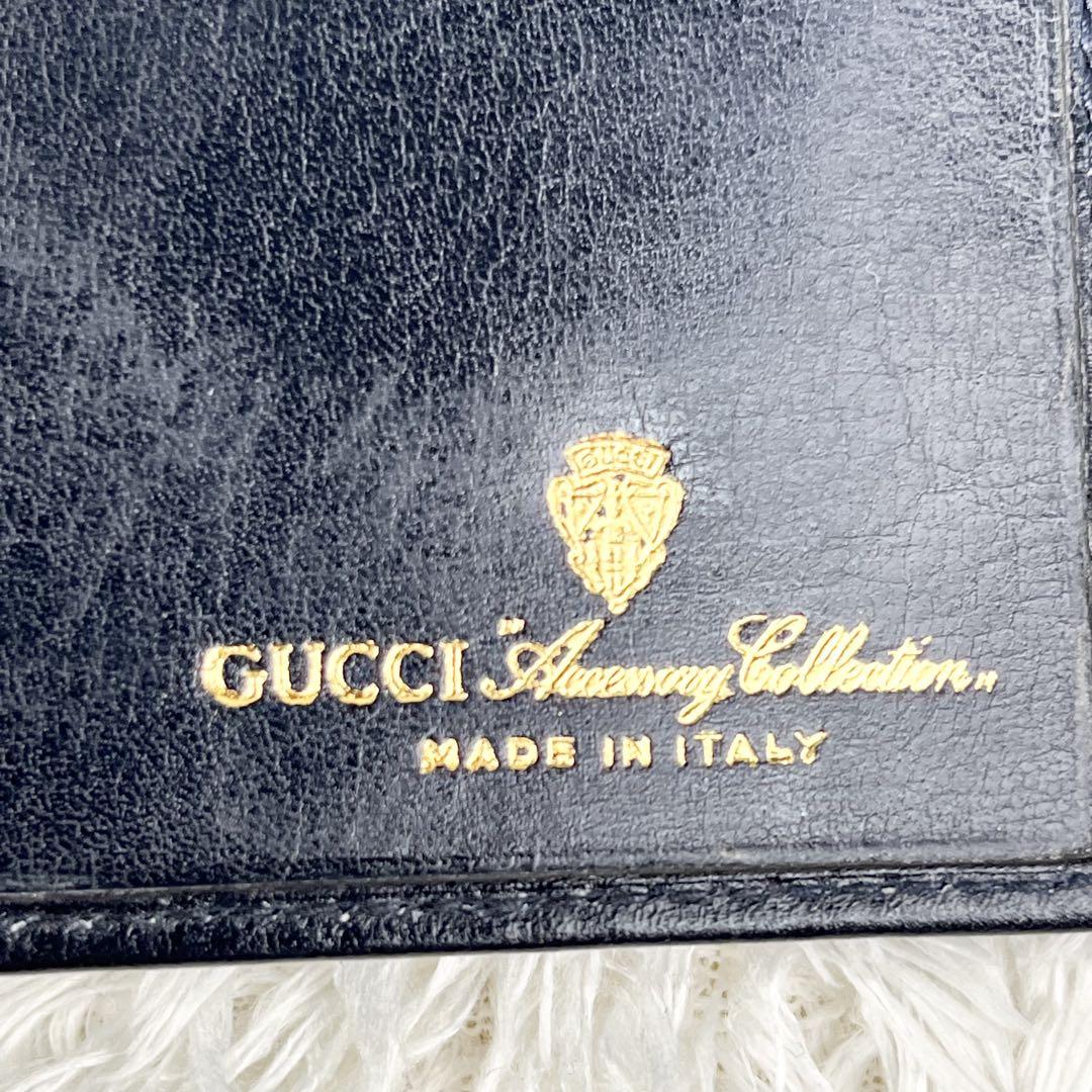 【極美品】オールドグッチ シェリーライン GGスプリーム 長財布 ネイビー