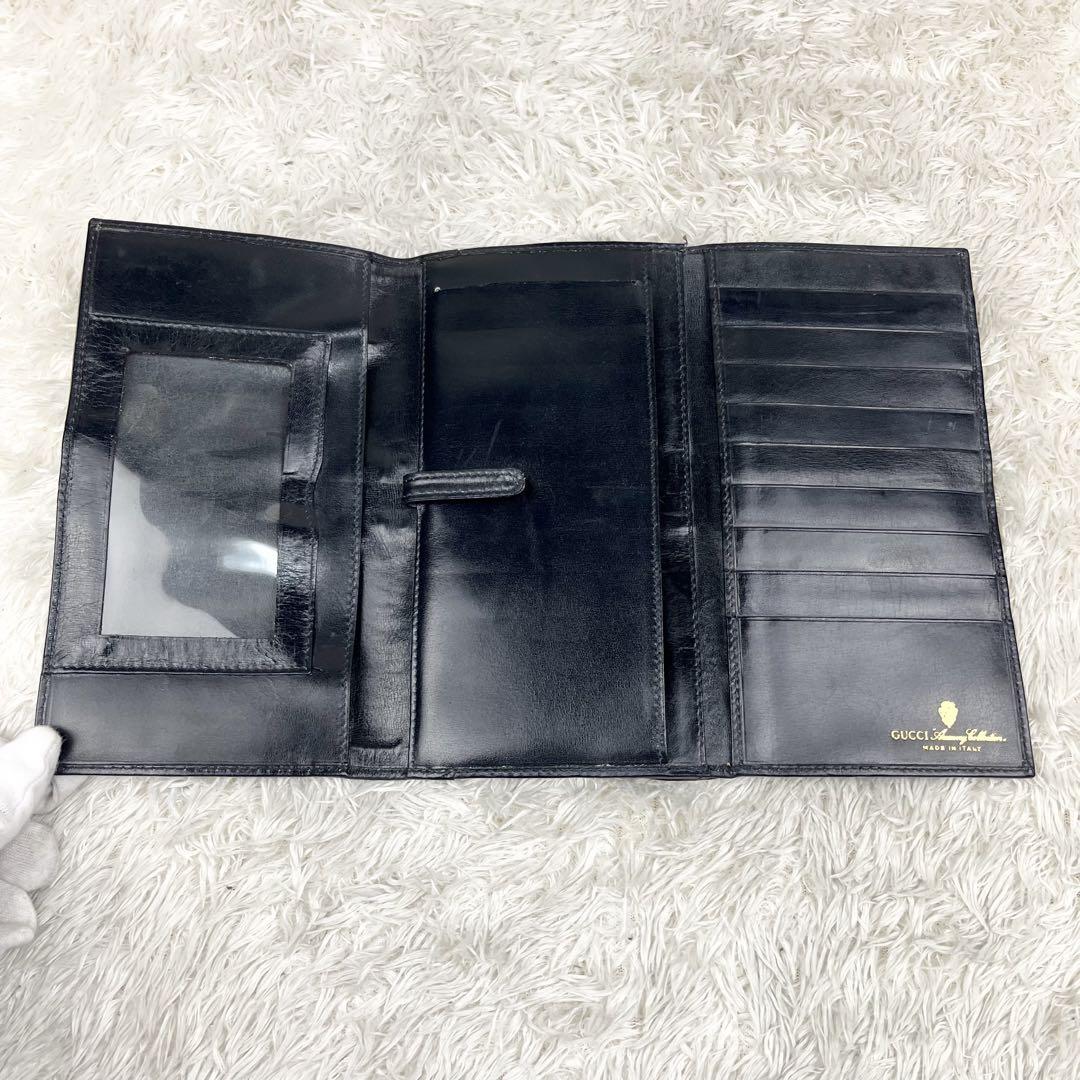 【極美品】オールドグッチ シェリーライン GGスプリーム 長財布 ネイビー
