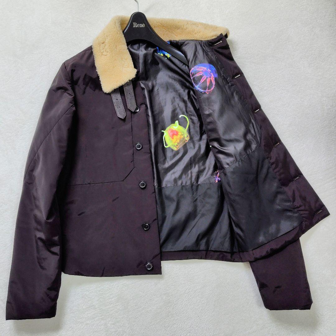 リアルムートン ポールスミス ラム レザー 総柄 クラゲ ブルゾン LL Paul Smith