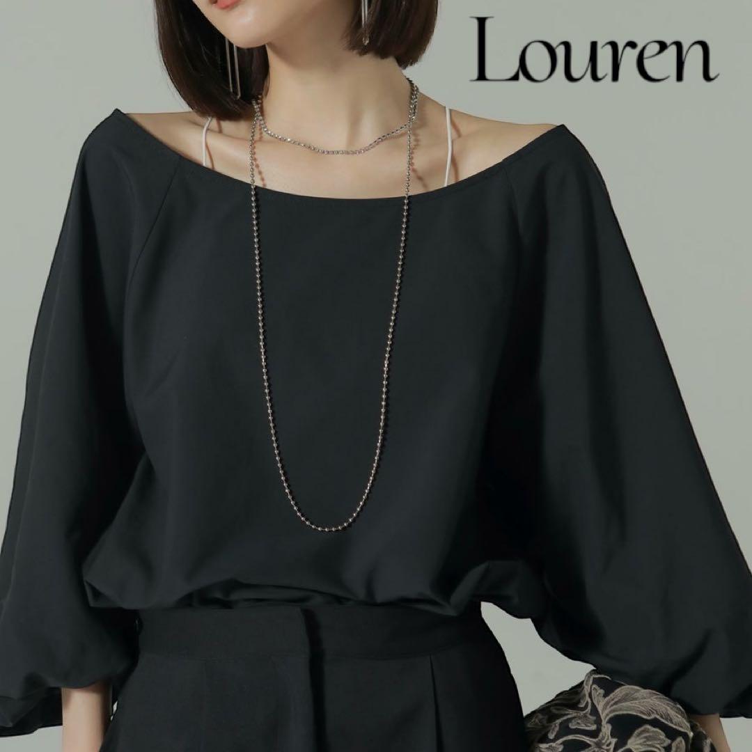 louren ローレン　boat neck puff sleeve blouse