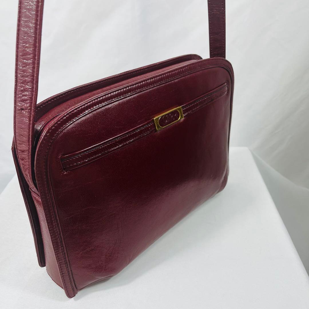 CHLOE クロエ　バーガンディ レザー ショルダーバッグ　ヴィンテージ