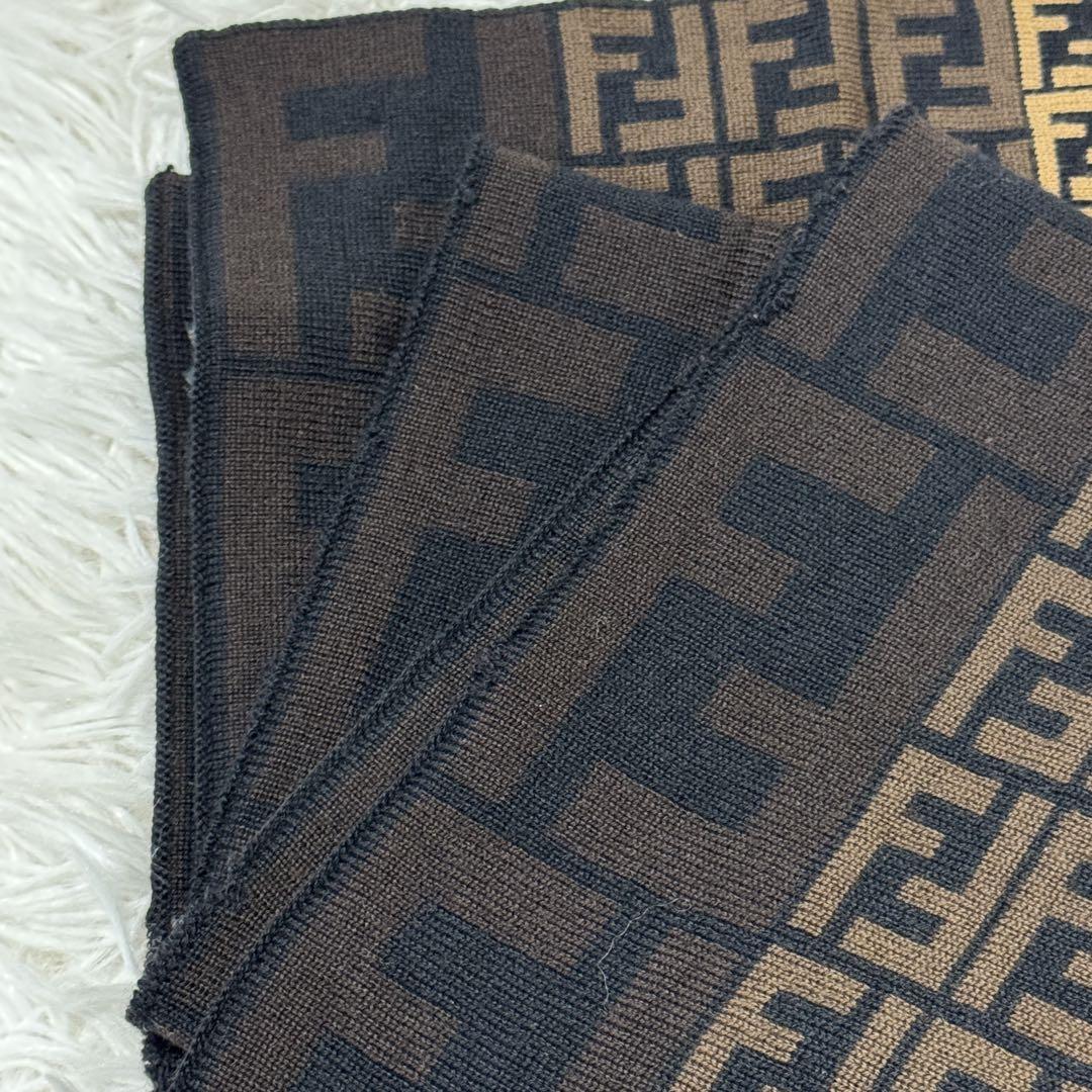 美品FENDI☆*°ズッカ柄☆*°ストール、マフラー☆*°ウール FENDI フェンディ ズッカ柄 ストール マフラー ウール100%