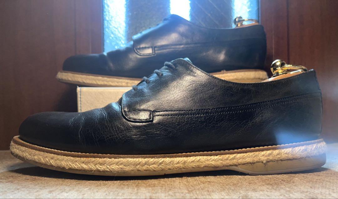 【希少　極美品】PRADA エスパリドリーユ　UK8 黒　本革