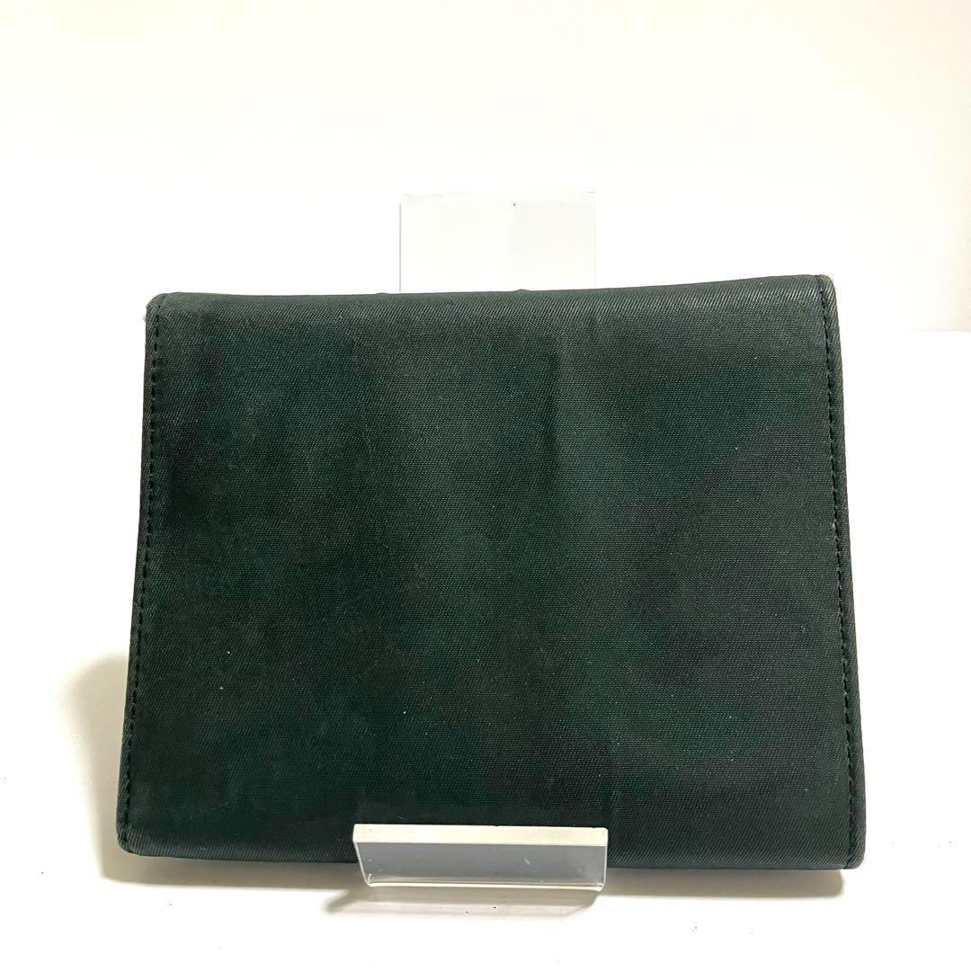 PRADA プラダ 三つ折り財布 ナイロン 三角ロゴ グリーン 緑