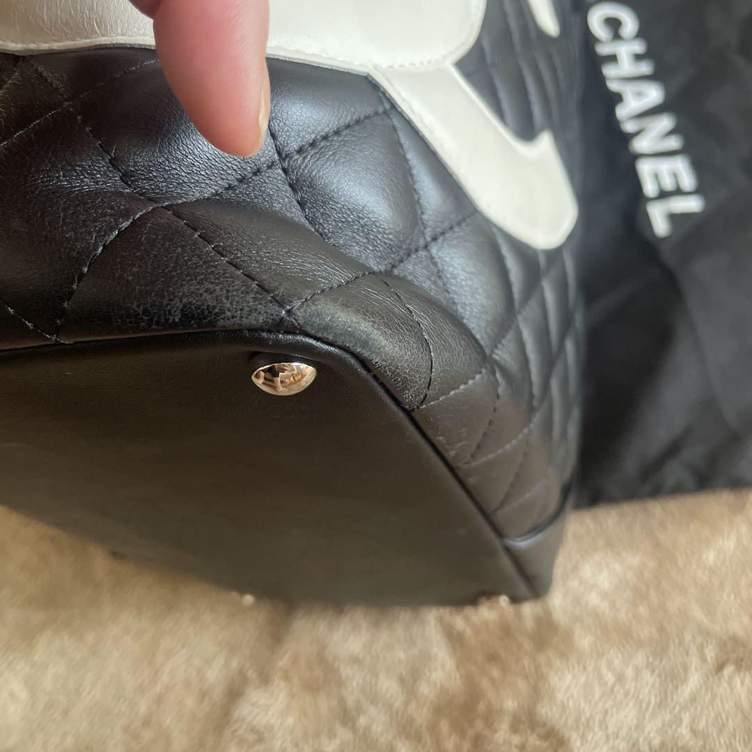CHANEL カンボンラインミディアムトートバッグ黒