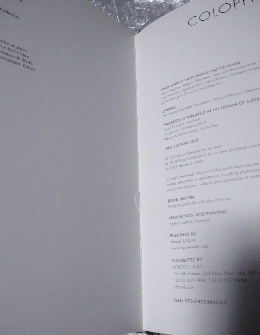 BRUCE NAUMAN MINDFUCK ブルース・ナウマン 洋書 - メルカリ