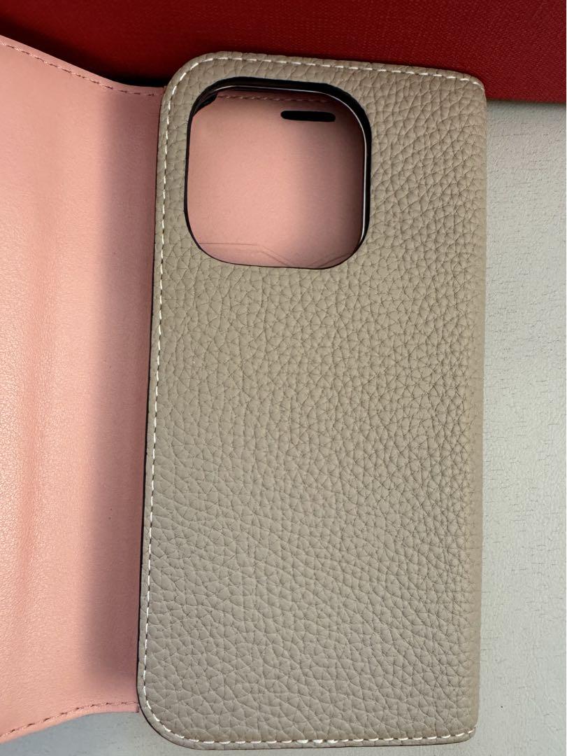 【ボナベンチュラ】iPhone15pro ミラーケース シュリンクレザー