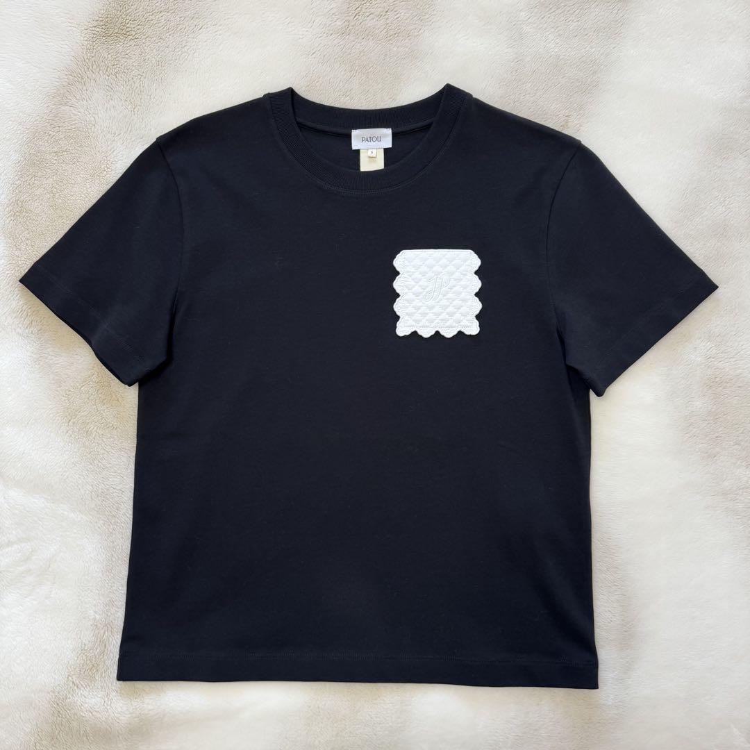 patou パトゥ キルティング ポケット Tシャツ 黒 s サイズ