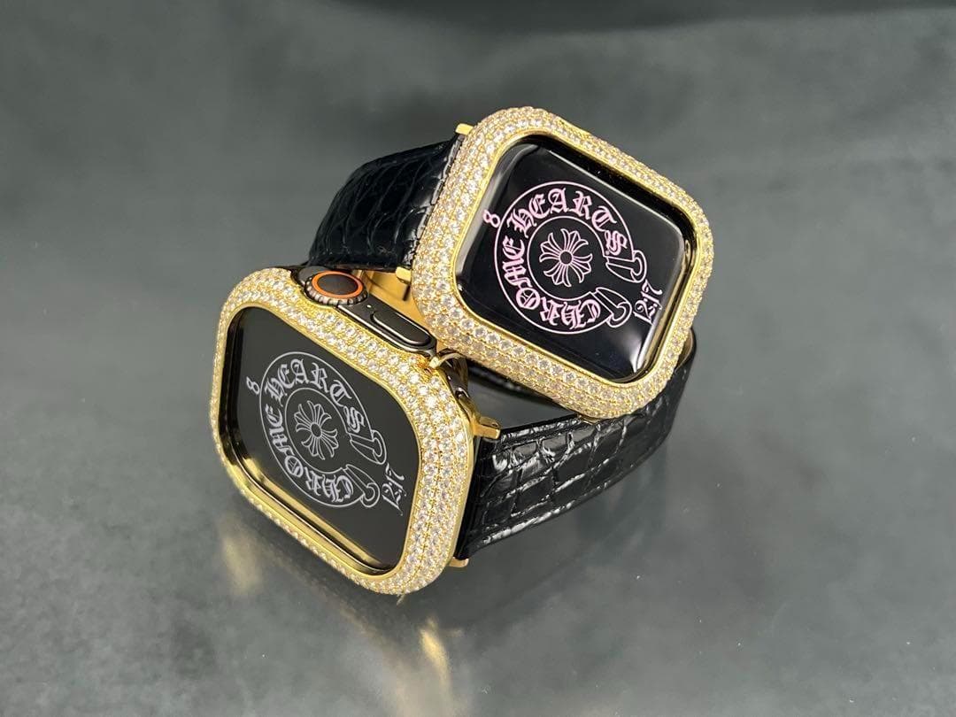 アップルウォッチ czダイヤモンド ベゼル カバー アリゲーター ベルト