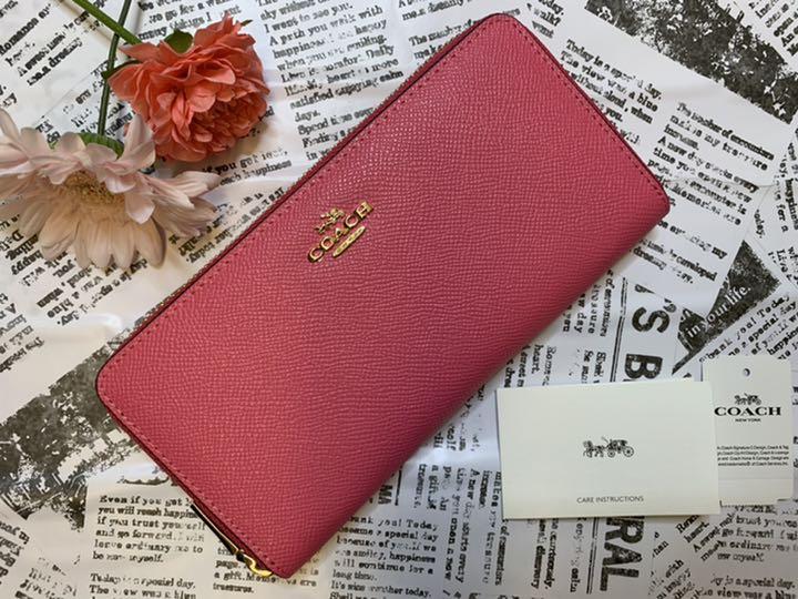 気質アップ コーチ COACH 長財布 ビビットピンク シンプル - コーチ