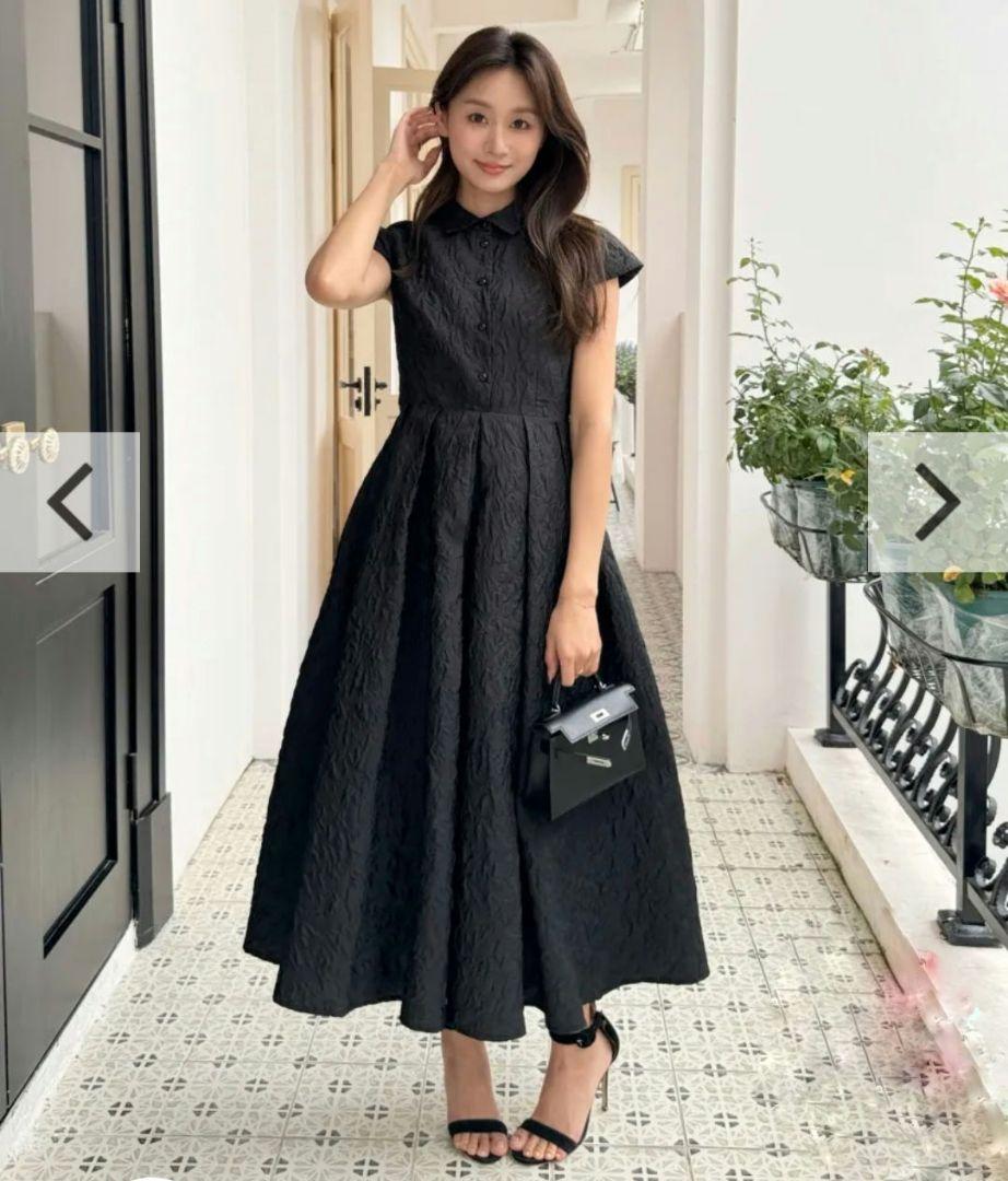 JACQUARD HEPBURN DRESS ヘップバーンドレス Lサイズ