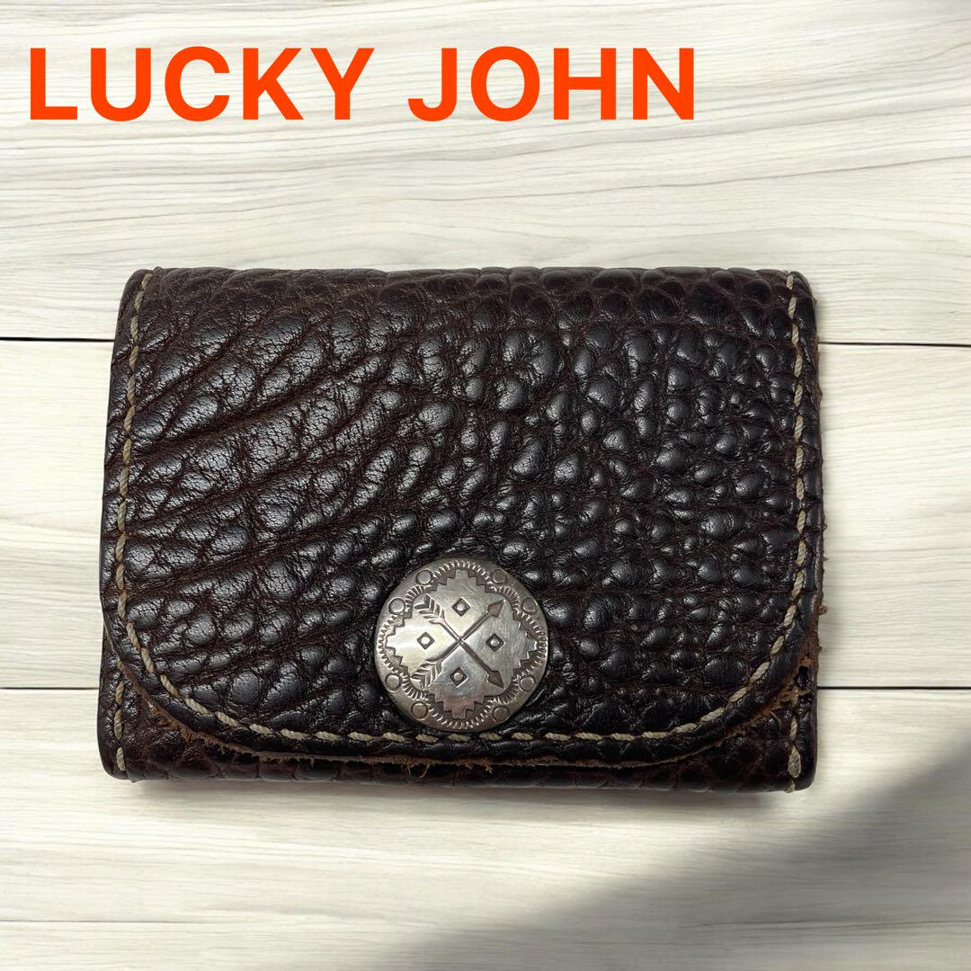 【LUCKY JOHN】レザー カードケース ダークブラウン