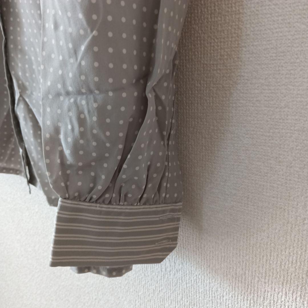 セリ―ヌ　シルクドットブラウス　グレー