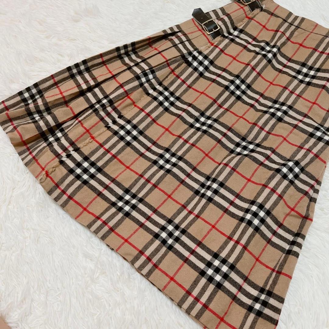 バーバリー BURBERRY ノバチェック 巻きスカート プリーツ