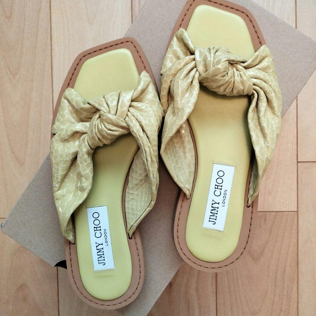 JIMMY CHOO イエローリボンサンダル