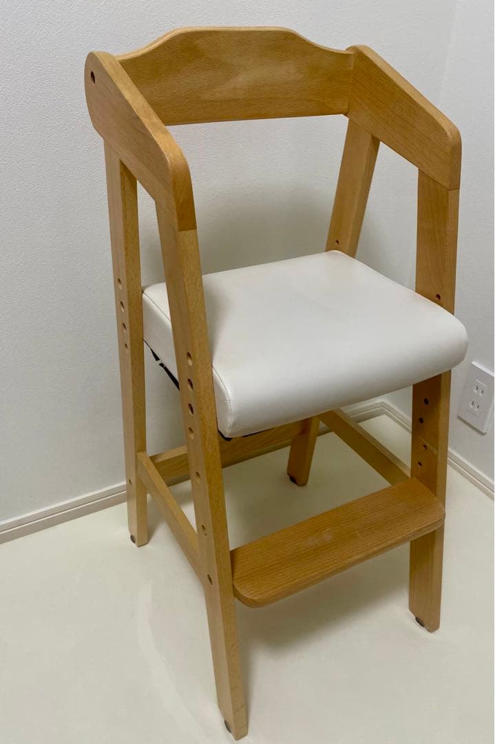 【タンスのゲン】ハイチェア　ベビーチェア 木製 キッズ チェア　高さ調節可能