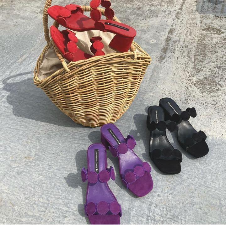 ブラック系,24.5cm【新品、本物、当店在庫だから安心】 極美品 ツル 公式買蔵 【送料無料!美品!】ツルバイマリコオイカワ サンダル サンダル