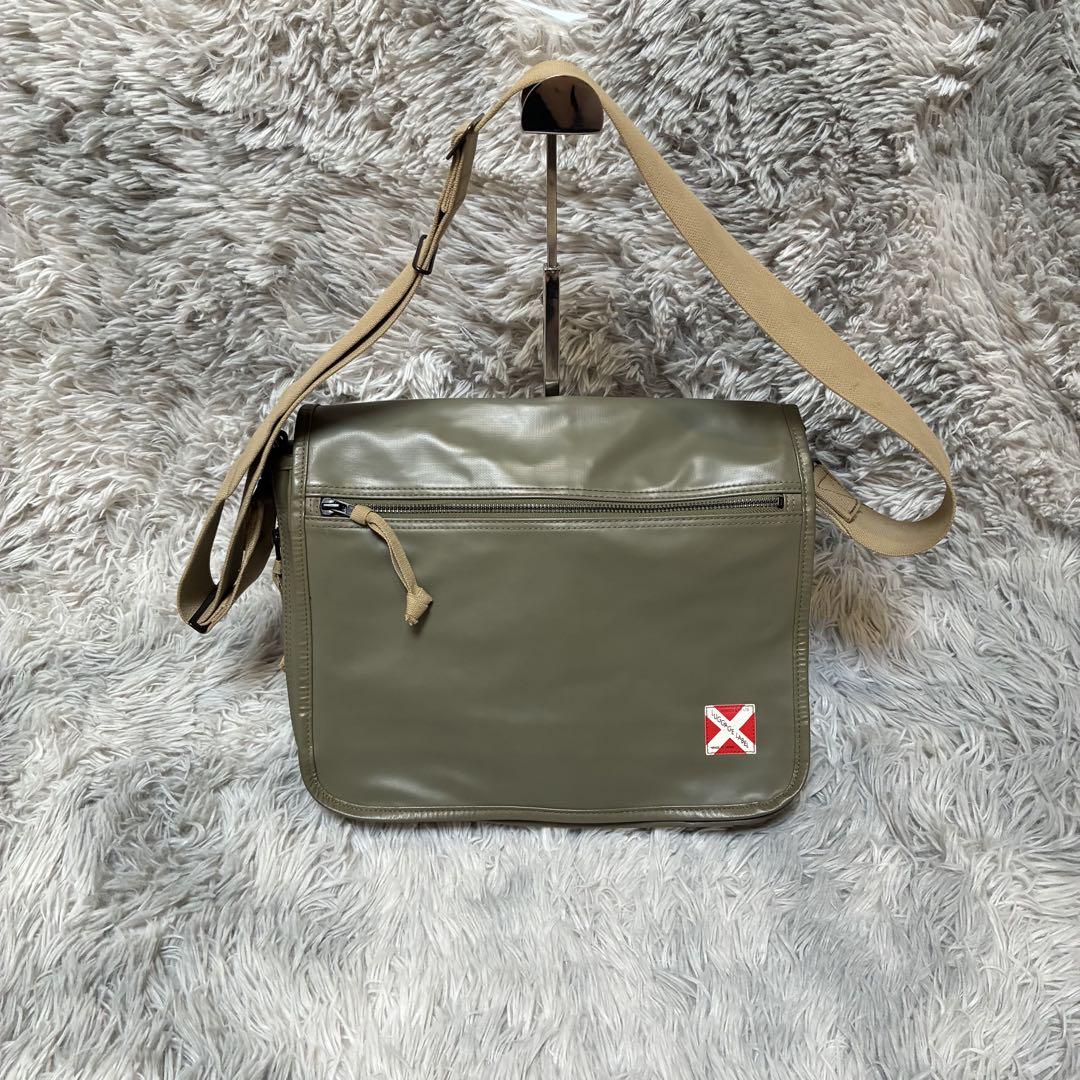 【良品】PORTER LUGGAGE LABEL ミリタリー メッセンジャー