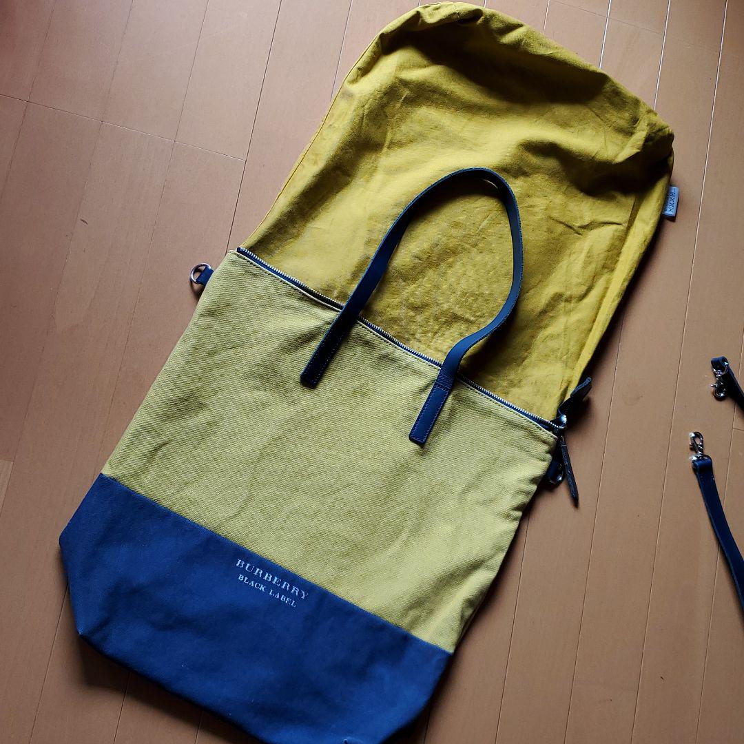 本革帆布　バーバリー　BURBERRY　トートバッグ　ショルダーバッグ
