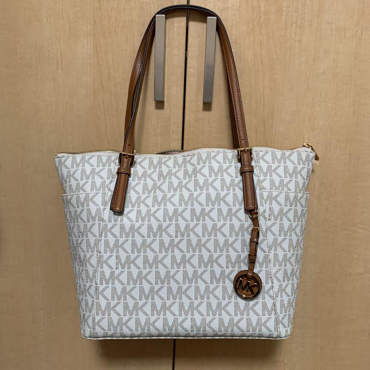 MICHEAL KORS トートバッグ ホワイト×ベージュ