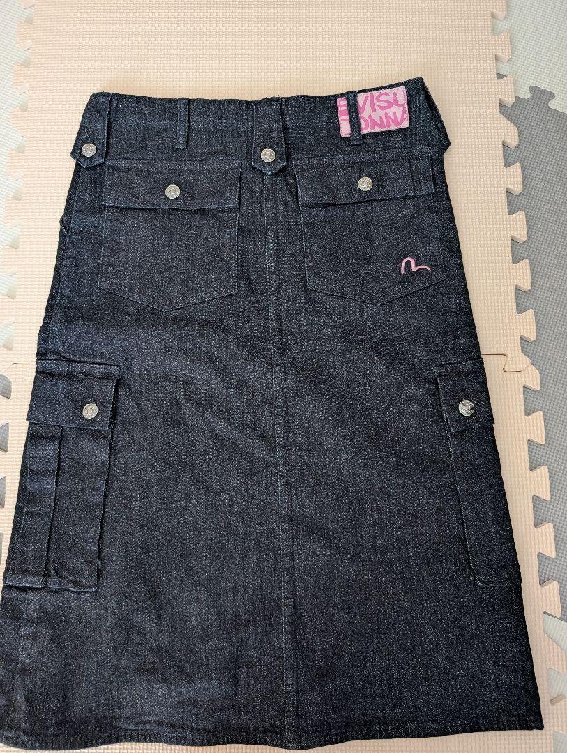 EVISU DONNA ダークデニム ひざ丈スカート スカート