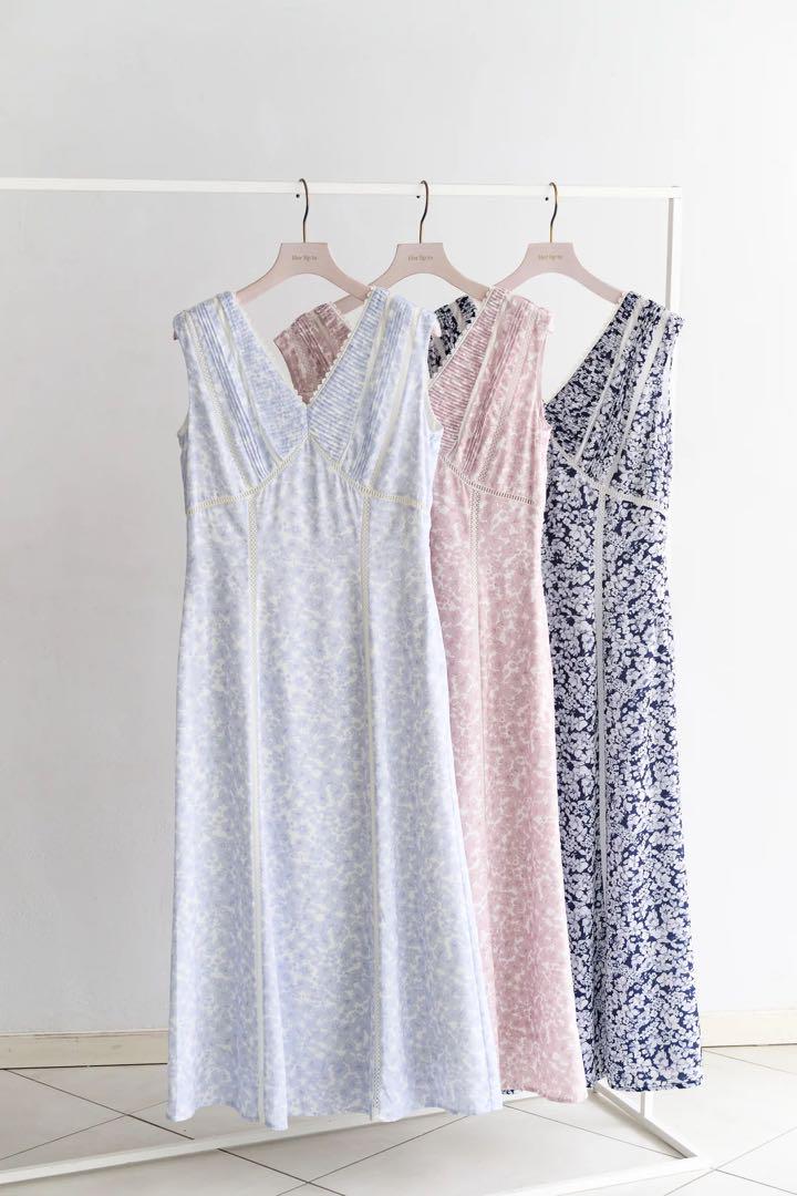 即日発送　herlipto Lace Trimmed Floral Dress