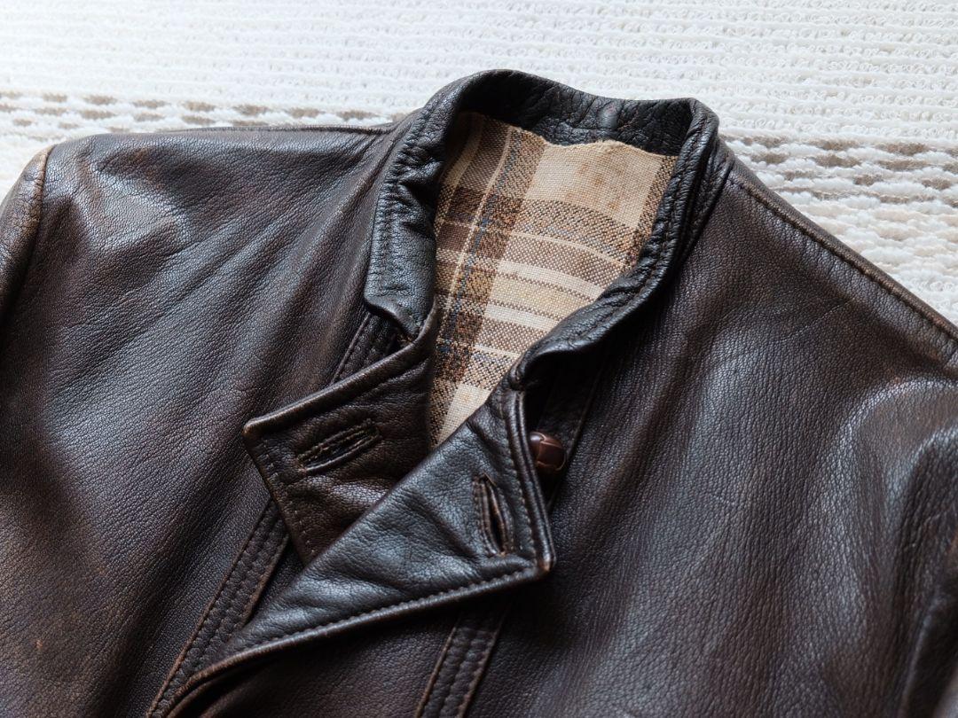 50～60sスウェーデン製ゴートスキンレザージャケットakta getskinn