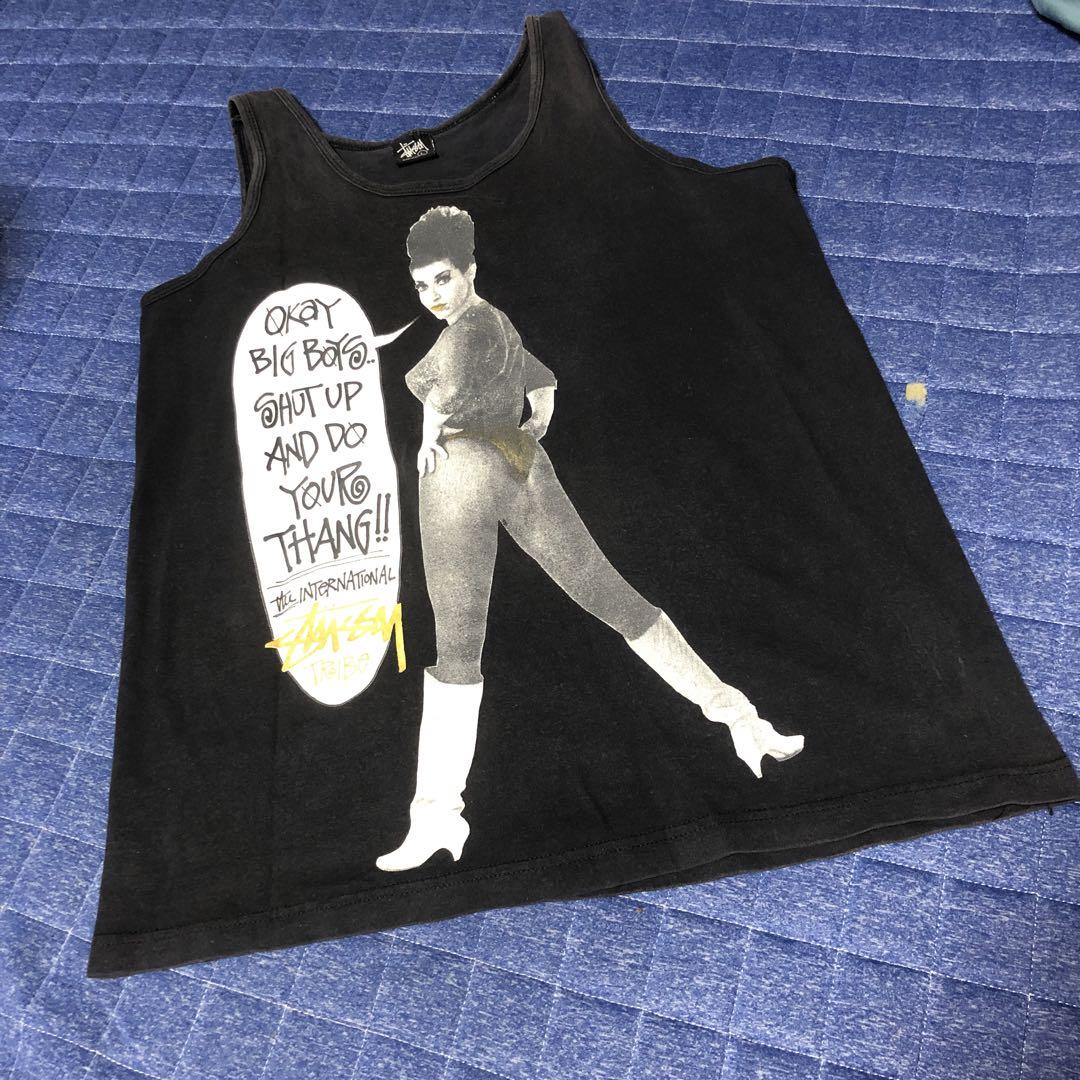 【オールドステューシー】Stussy ブラック タンクトップ ヴィンテージ OLD Stussy タンクトップ L 黒Okay Big Boys - メルカリ
