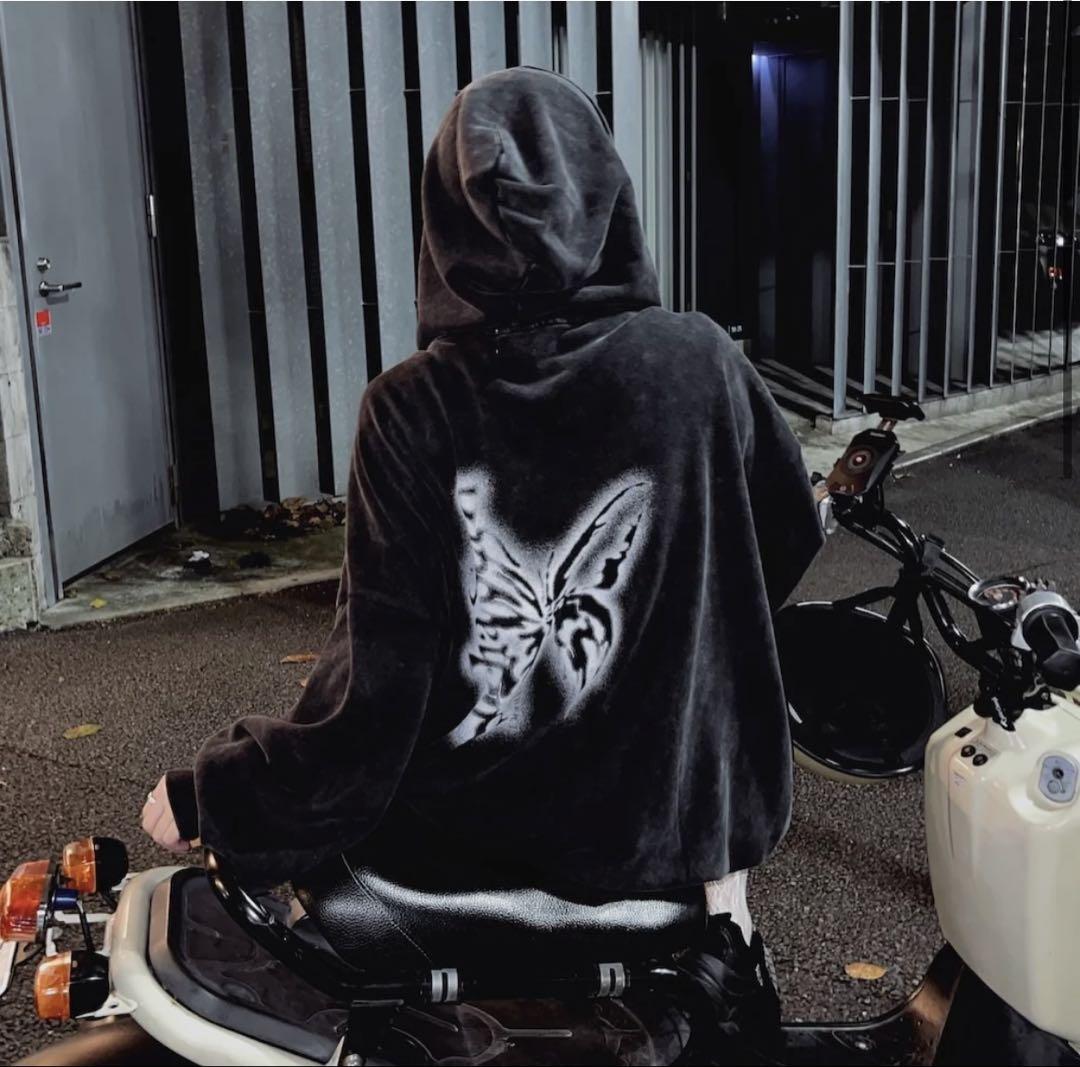 トップス Such a stan logo double zip hoodie