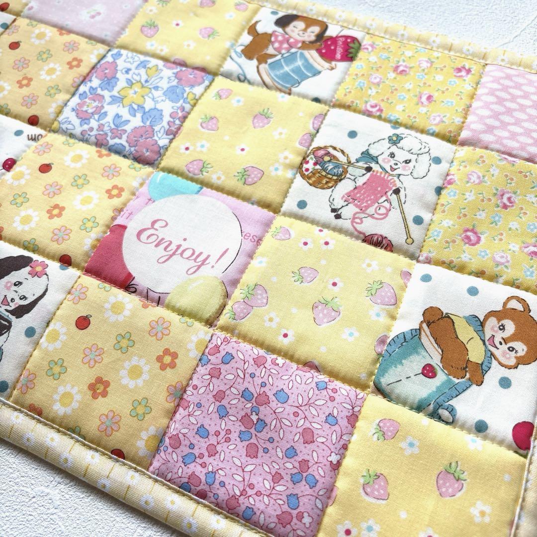 パッチワーク キルトマット 四角つなぎ ハンドメイド アニマル