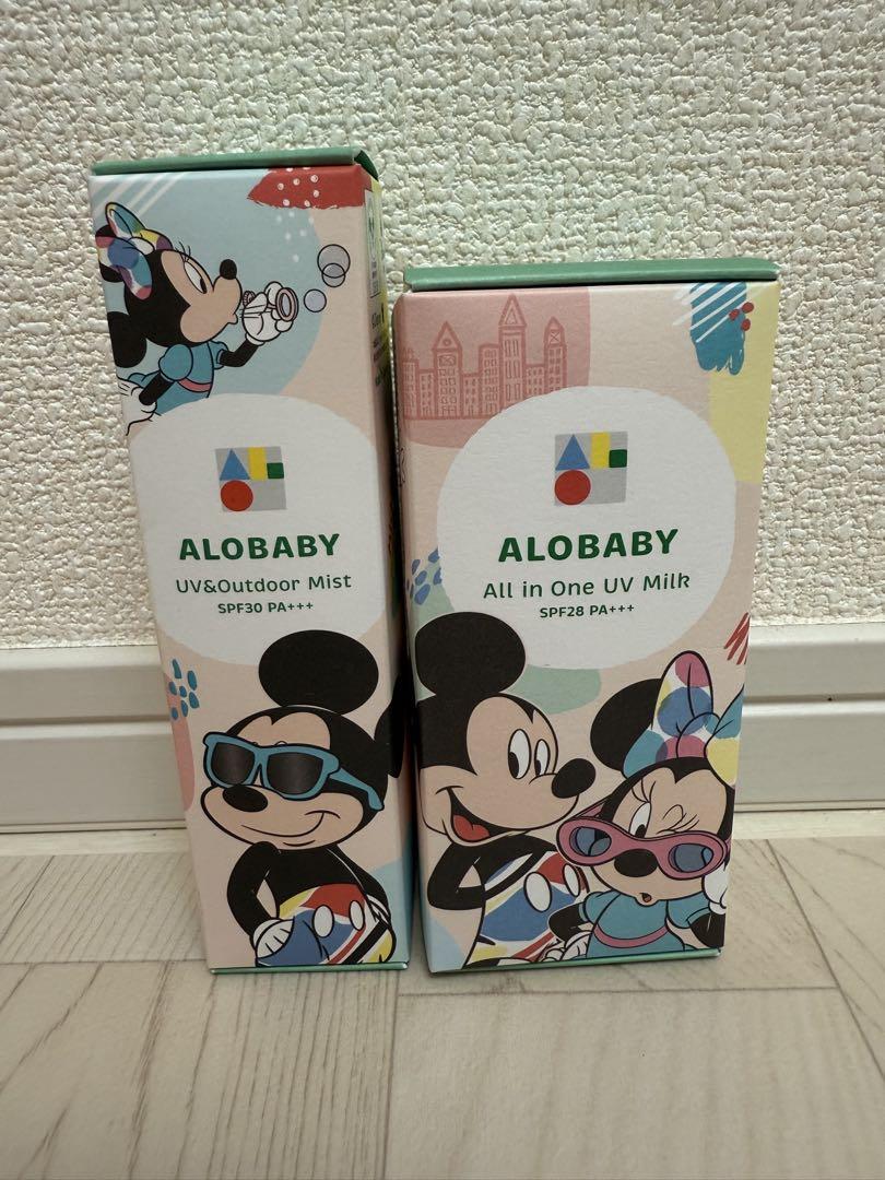 アロベビー　日焼け止め　オールインワン　UVミルク　ディズニー　アウトドアミスト