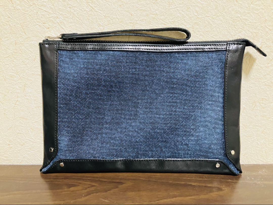 【未使用】ARTISANアルチザン　ファイブフォックス　クラッチバッグ　デニム風