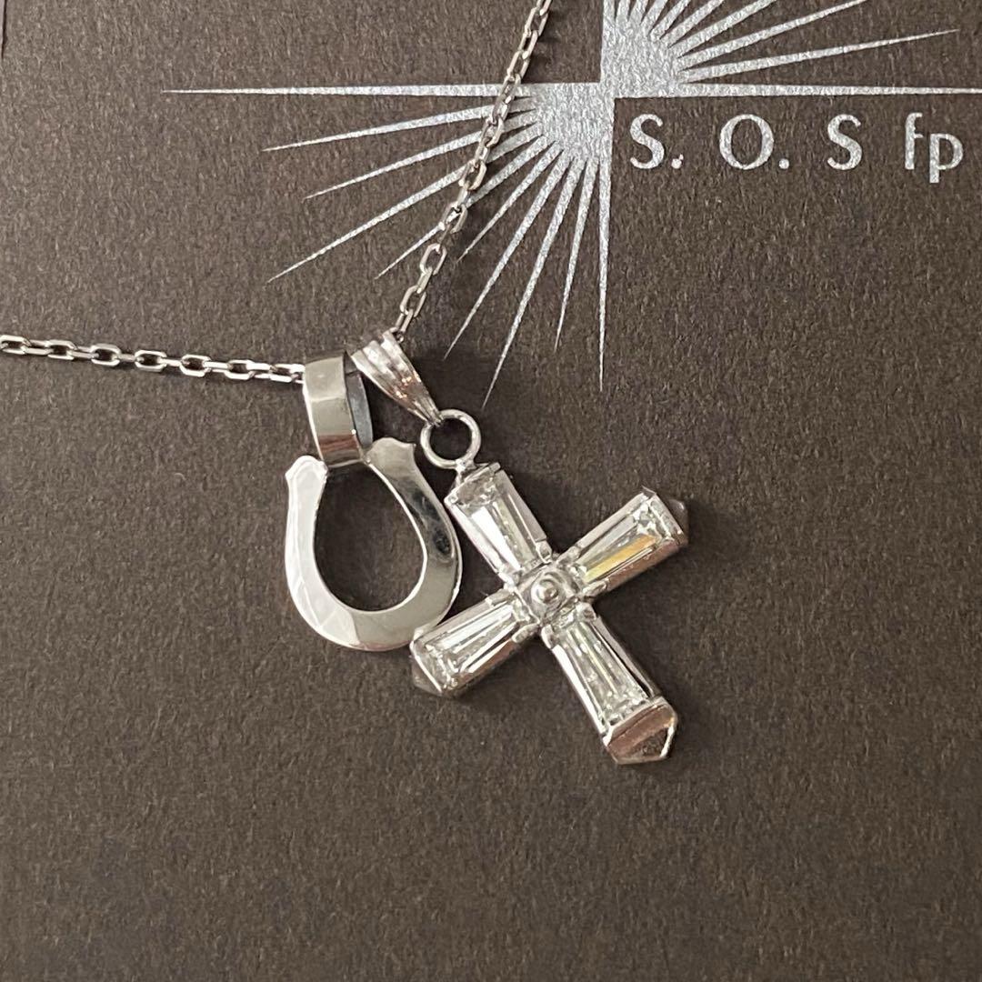 テーパーダイヤ0.52ct クロス ペンダントトップ PT900 プラチナ テーパーダイヤ0.52ct クロス ペンダントトップ PT900 プラチナ