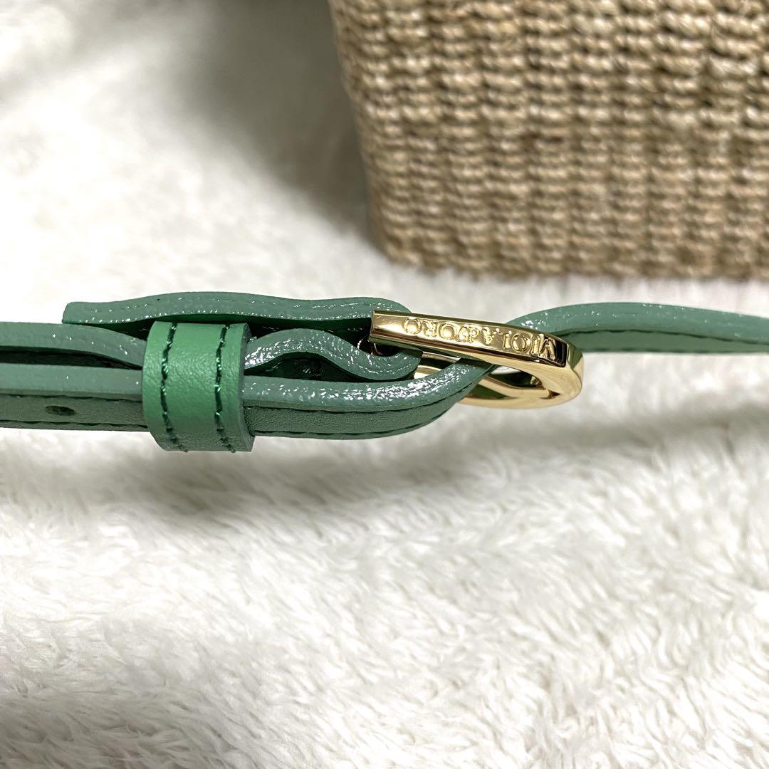 極美品 VIOLAd'ORO 2wayカゴバック スクエア グリーン - メルカリ